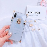 Apple iPhone metal square retro transparent silicone case